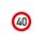 Geschwindigkeitsschild PVC-Folie rot/weiß 40 km/h