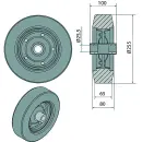 AL-KO Ersatzrad Stützrad 1224013 250 x 80 Welle Ø 25mm