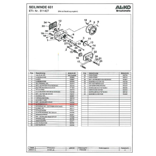 Antriebswelle AL-KO Typ 651
