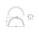 De Haan - Kotflügel für Einachser HR 2496, H 2416/12, B 240/S 960 mm